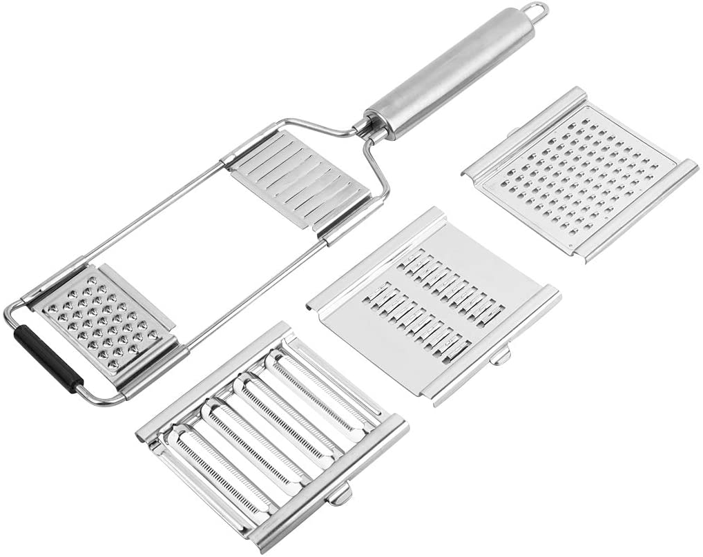 NOGIS Multi-Purpose 3-in-1 Vegetable Slicer Stainless Steel Grater Peeler suit for Home Kitchen Vegetables Cheese Lemon Shredder Tool
